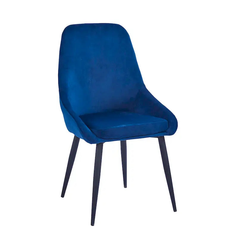 Chaises de salle à manger (lot de 2) — Revêtement en velours, pieds en acier