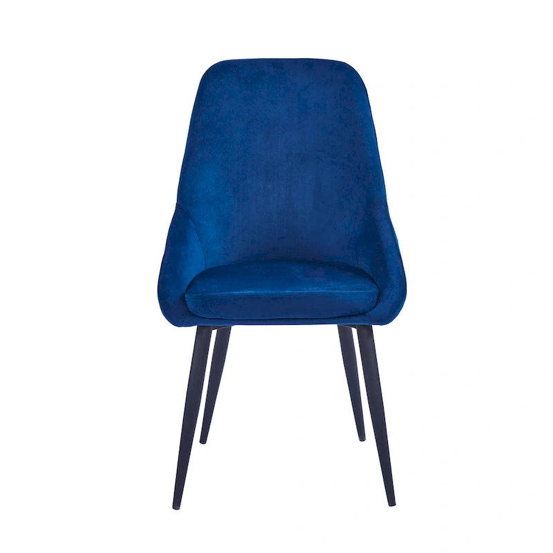 Chaises de salle à manger (lot de 2) — Revêtement en velours, pieds en acier