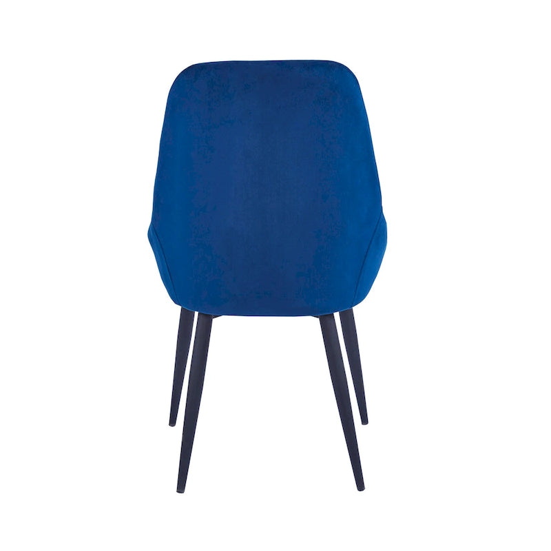 Chaises de salle à manger (lot de 2) — Revêtement en velours, pieds en acier