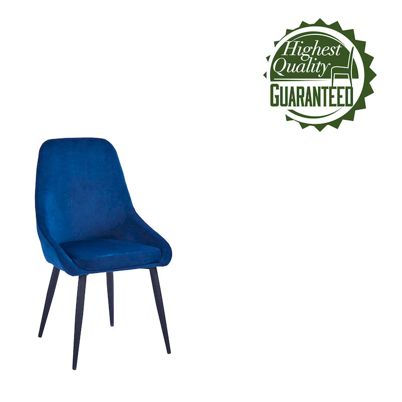 Chaises de salle à manger (lot de 2) — Revêtement en velours, pieds en acier