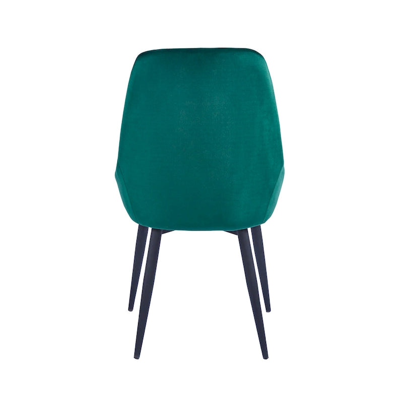 Chaises de salle à manger (lot de 2) — Revêtement en velours, pieds en acier