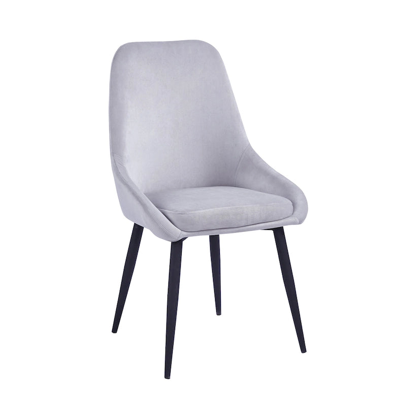 Chaises de salle à manger (lot de 2) — Revêtement en velours, pieds en acier