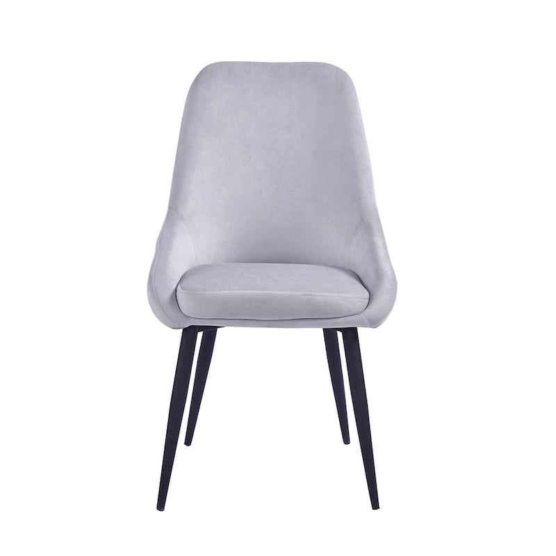 Chaises de salle à manger (lot de 2) — Revêtement en velours, pieds en acier