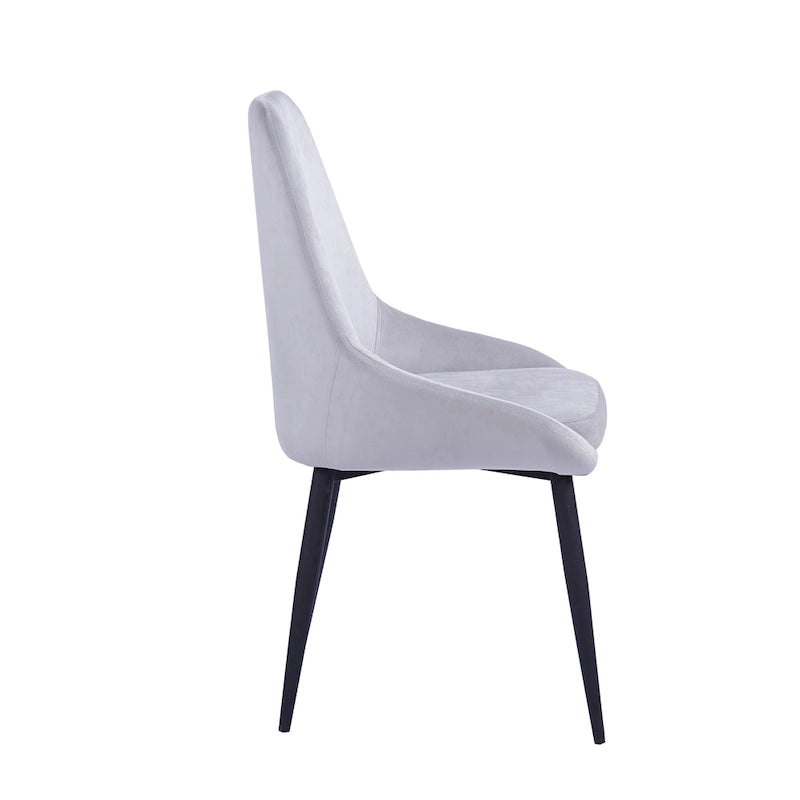 Chaises de salle à manger (lot de 2) — Revêtement en velours, pieds en acier