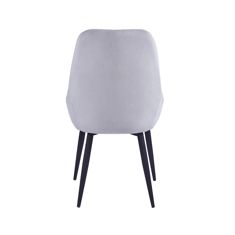 Chaises de salle à manger (lot de 2) — Revêtement en velours, pieds en acier