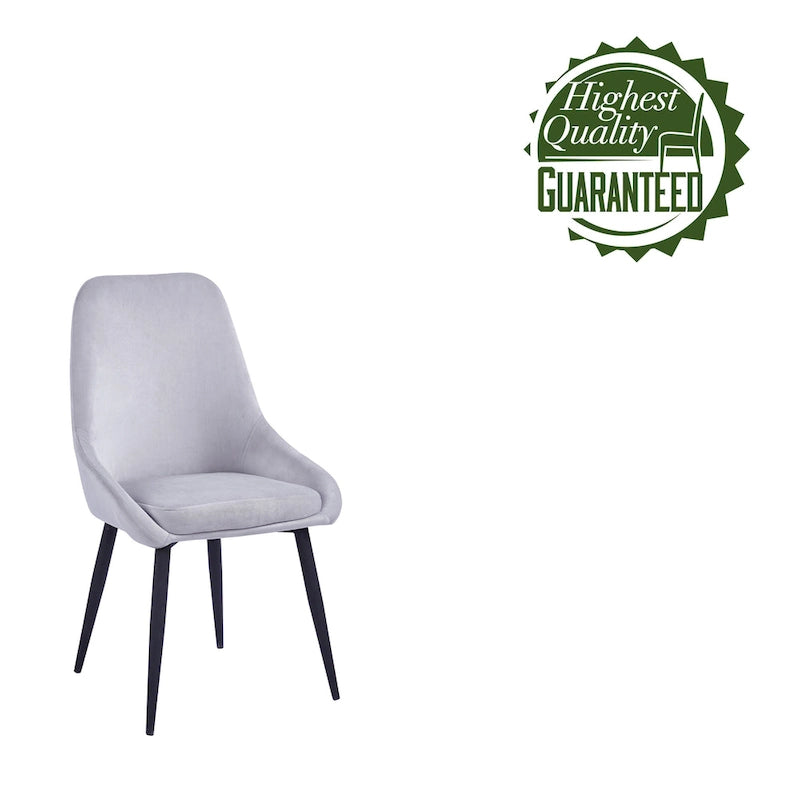 Chaises de salle à manger (lot de 2) — Revêtement en velours, pieds en acier