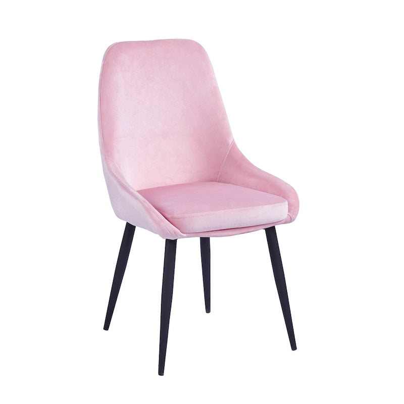 Chaises de salle à manger (lot de 2) — Revêtement en velours, pieds en acier