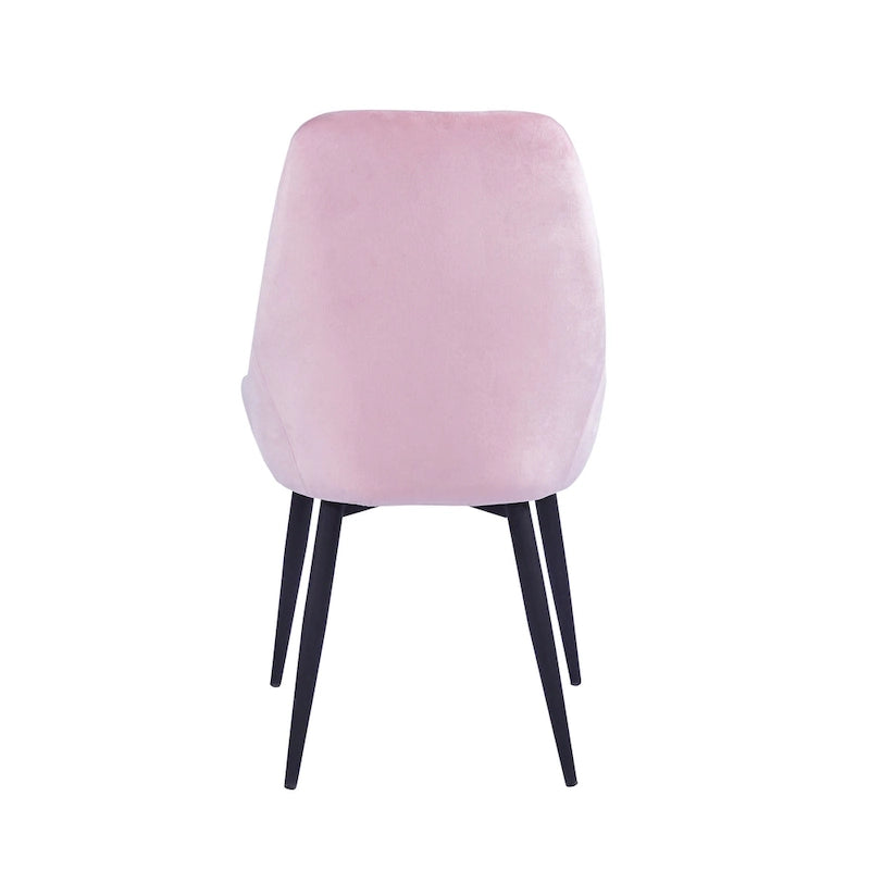Chaises de salle à manger (lot de 2) — Revêtement en velours, pieds en acier