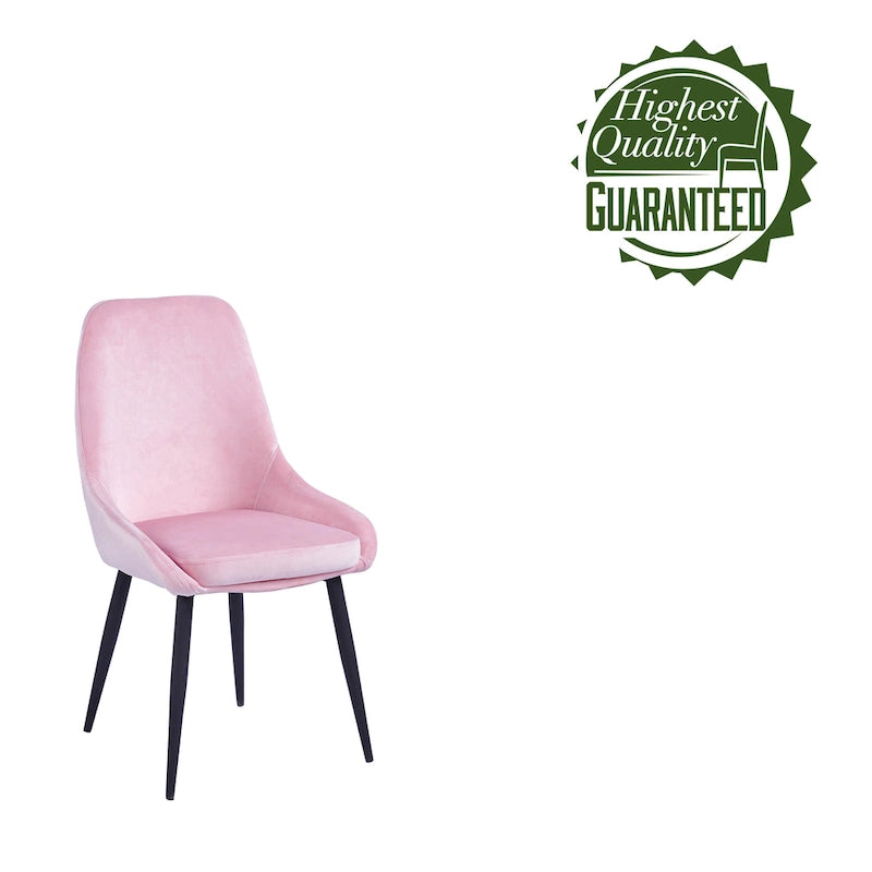 Chaises de salle à manger (lot de 2) — Revêtement en velours, pieds en acier