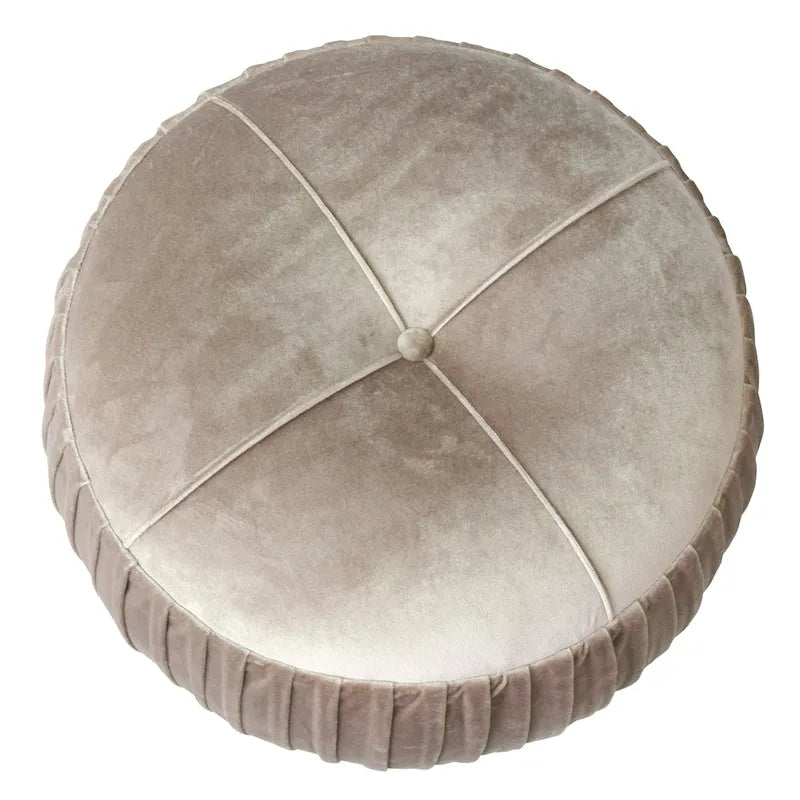 Petit repose-pieds rond en velours