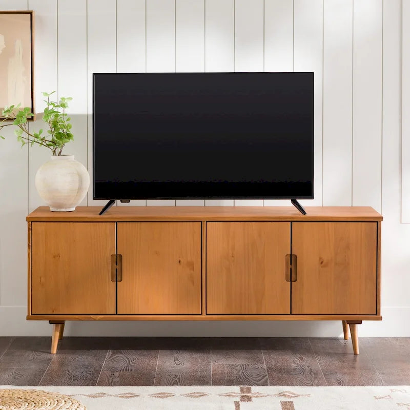 Meuble TV en bois massif moderne de style médiéval