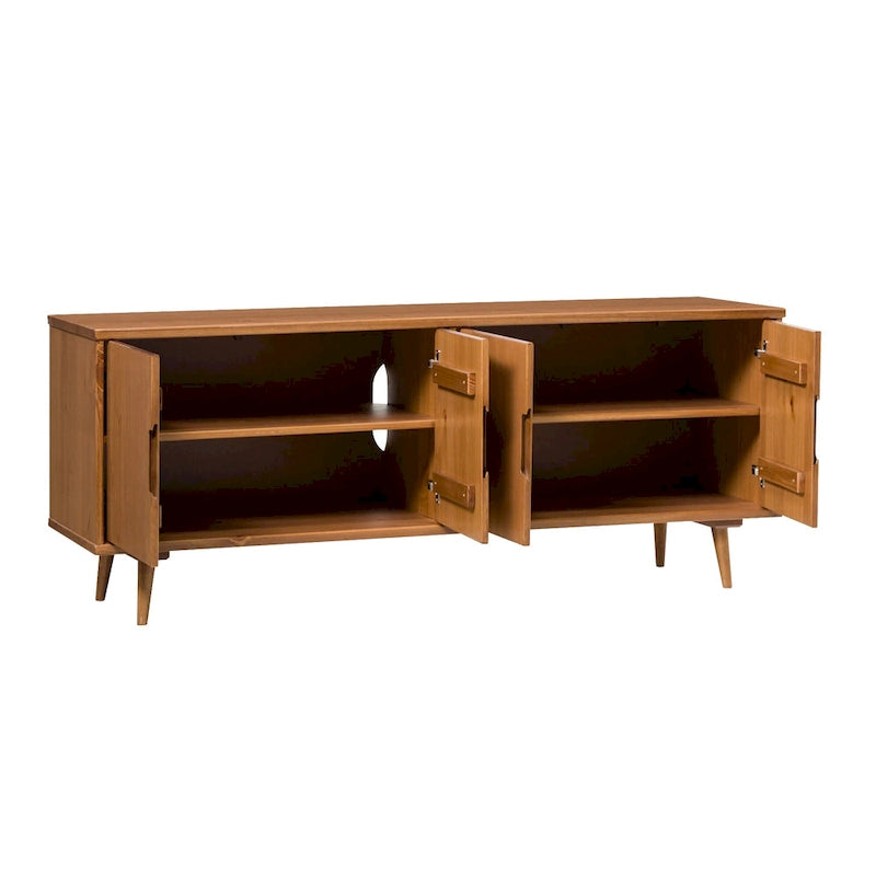 Meuble TV en bois massif moderne de style médiéval
