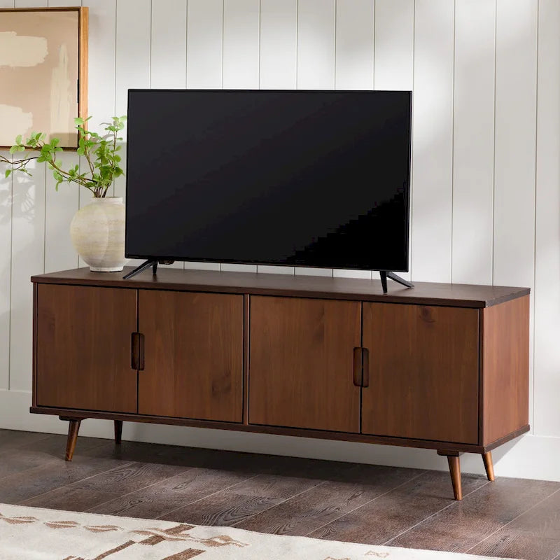 Meuble TV en bois massif moderne de style médiéval