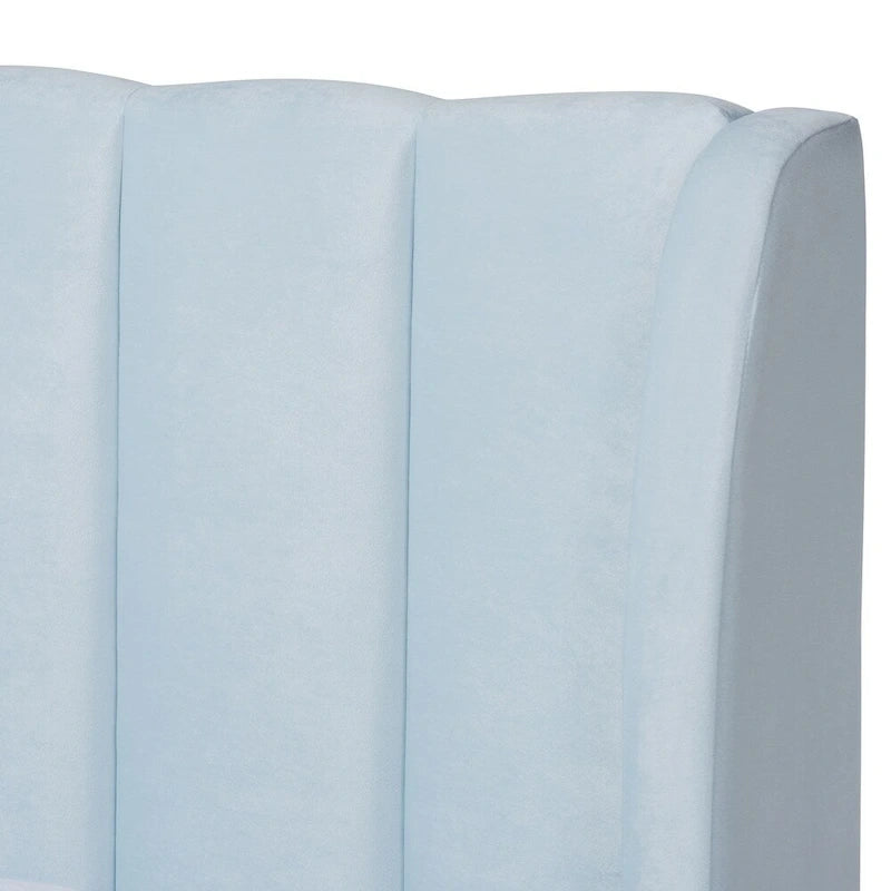 Lit plateforme luxueux rembourré en velours