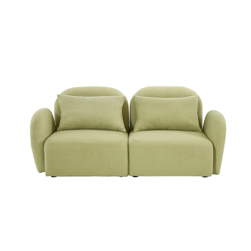 Meuble de salon Canapé paresseux Causeuse Tissu Teddy Blanc