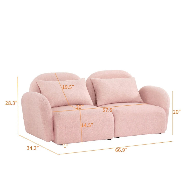 Meuble de salon Canapé paresseux Causeuse Tissu Teddy Blanc