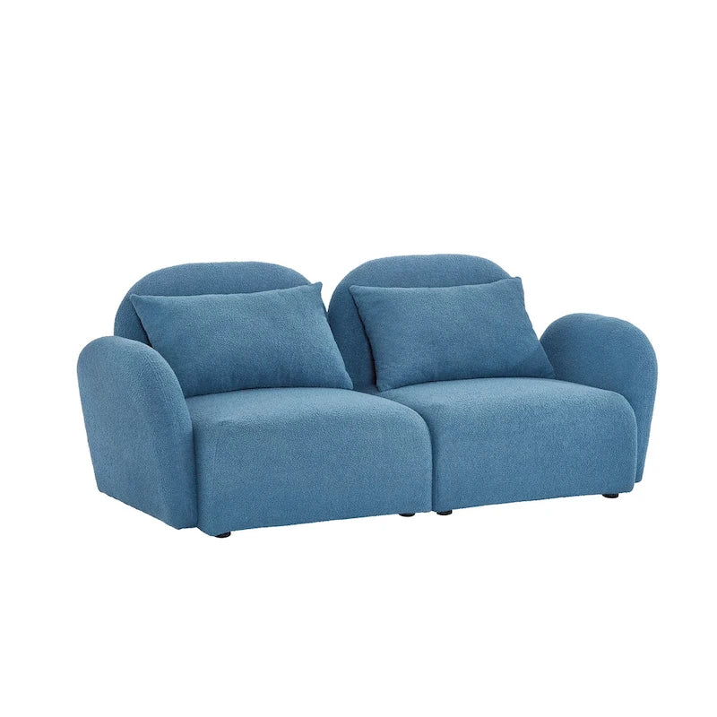 Meuble de salon Canapé paresseux Causeuse Tissu Teddy Blanc