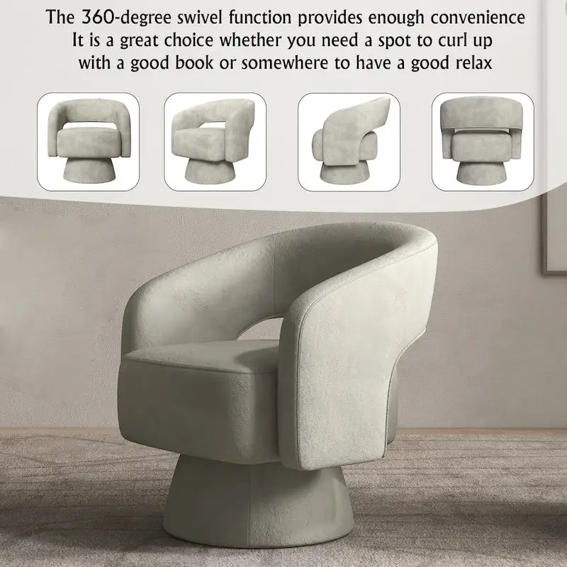 Fauteuil moderne pivotant à 360 degrés en tissu