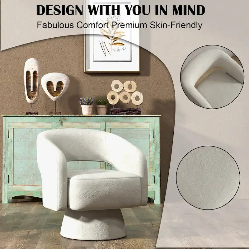 Fauteuil moderne pivotant à 360 degrés en tissu