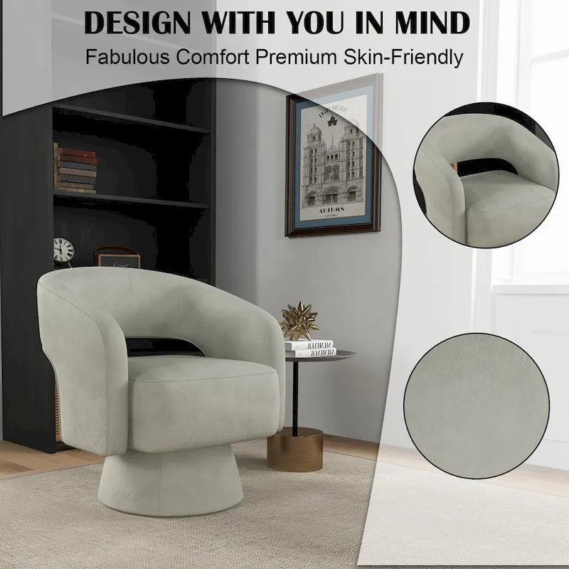 Fauteuil moderne pivotant à 360 degrés en tissu