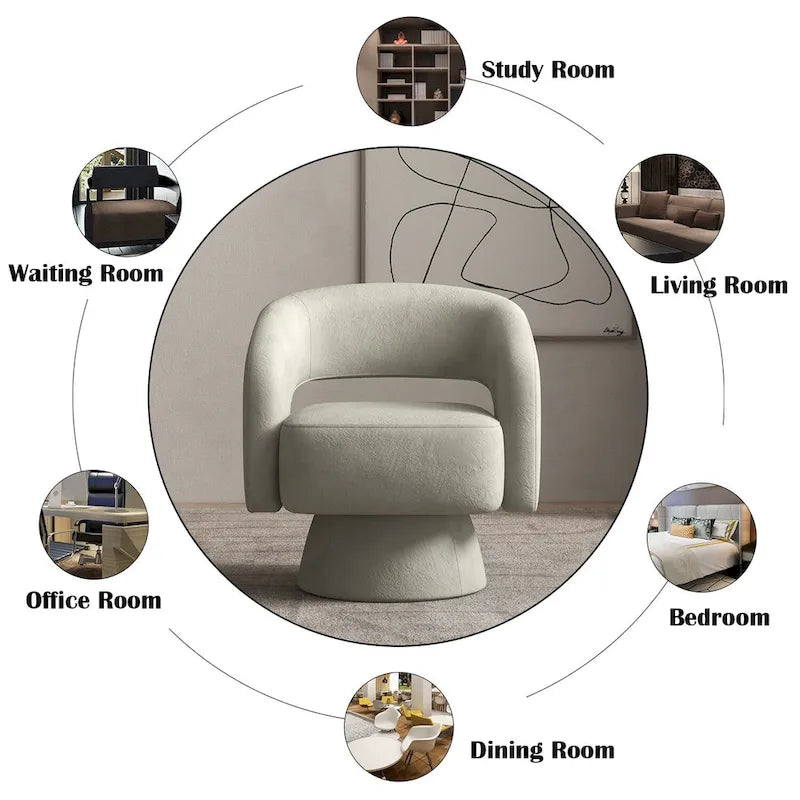 Fauteuil moderne pivotant à 360 degrés en tissu