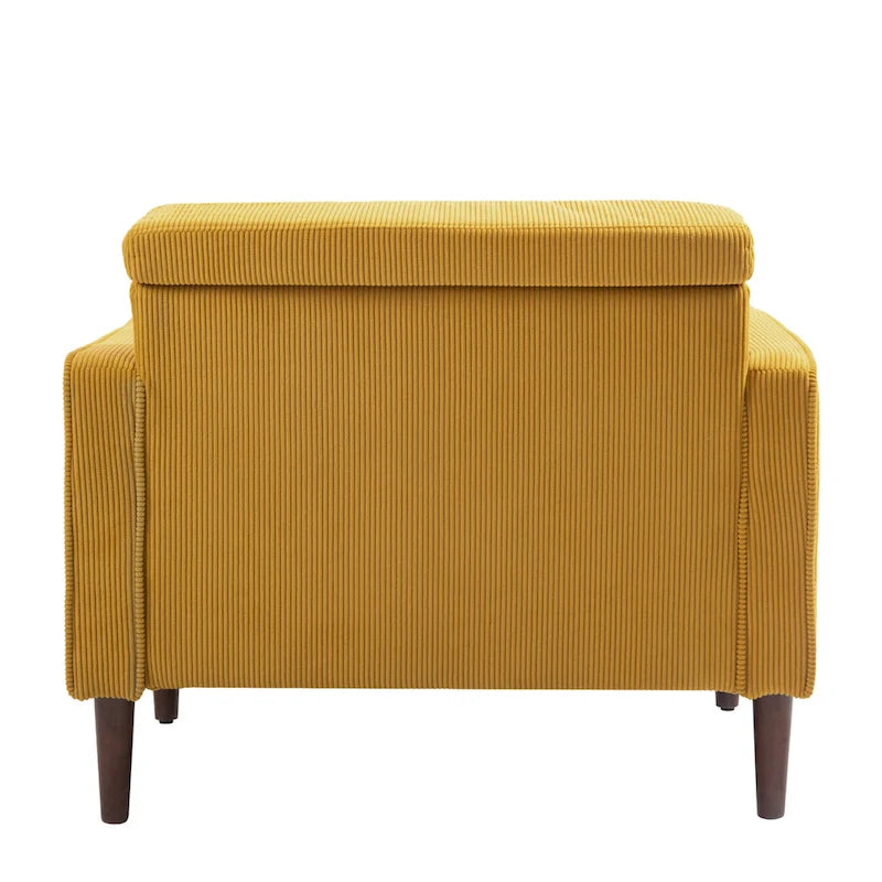 2 Fauteuils d'appoint modernes en velours côtelé à accoudoirs larges