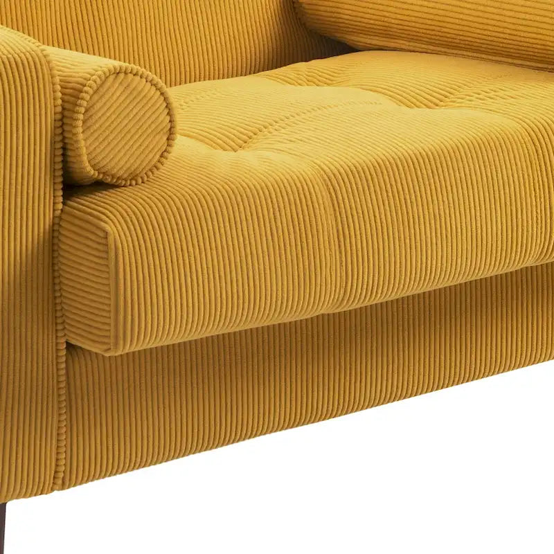 2 Fauteuils d'appoint modernes en velours côtelé à accoudoirs larges