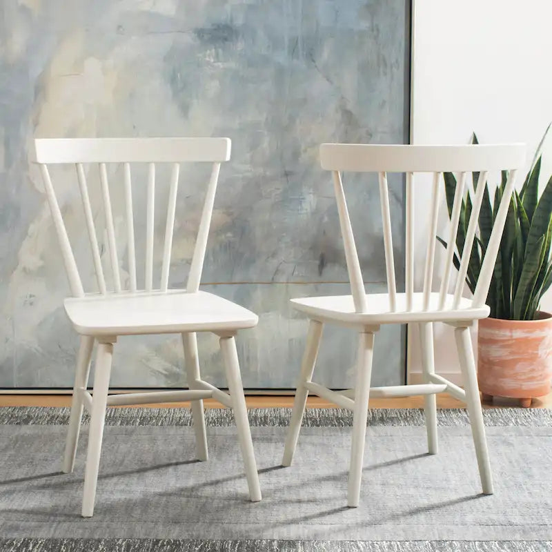 Chaises de salle à manger à dossier fuseau de style rustique (lot de 2) — 50,8 cm L x 50,8 cm P x 83,8 cm H