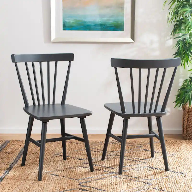 Chaises de salle à manger à dossier fuseau de style rustique (lot de 2) — 50,8 cm L x 50,8 cm P x 83,8 cm H