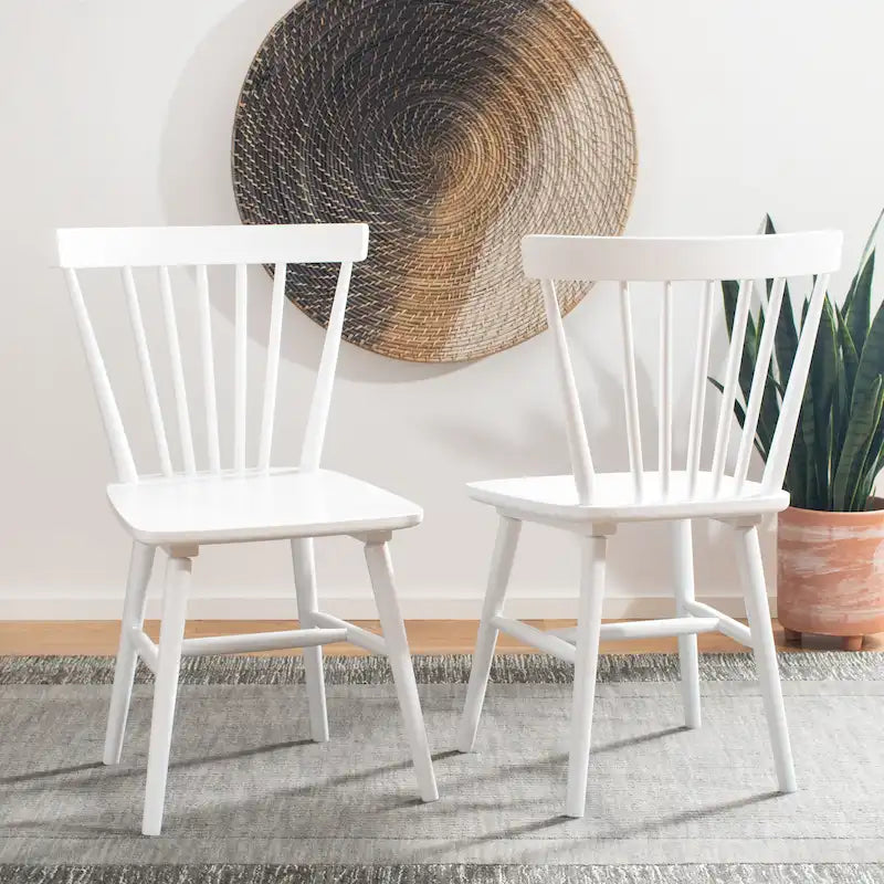 Chaises de salle à manger à dossier fuseau de style rustique (lot de 2) — 50,8 cm L x 50,8 cm P x 83,8 cm H