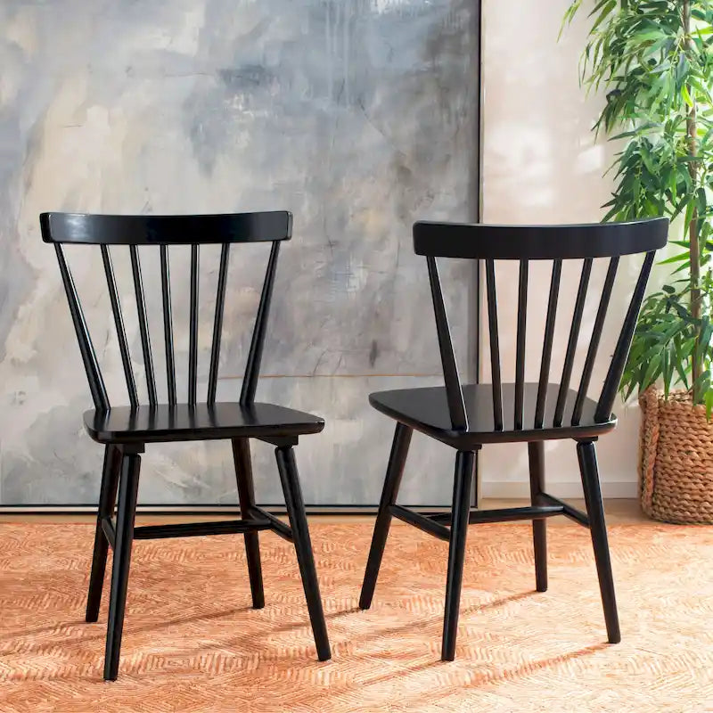 Chaises de salle à manger à dossier fuseau de style rustique (lot de 2) — 50,8 cm L x 50,8 cm P x 83,8 cm H