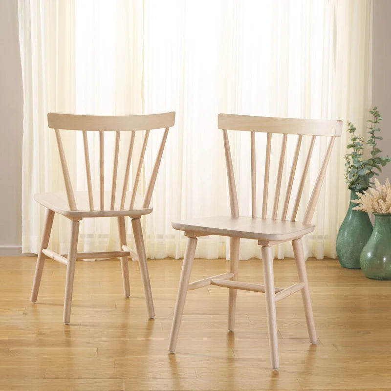 Chaises de salle à manger à dossier fuseau de style rustique (lot de 2) — 50,8 cm L x 50,8 cm P x 83,8 cm H