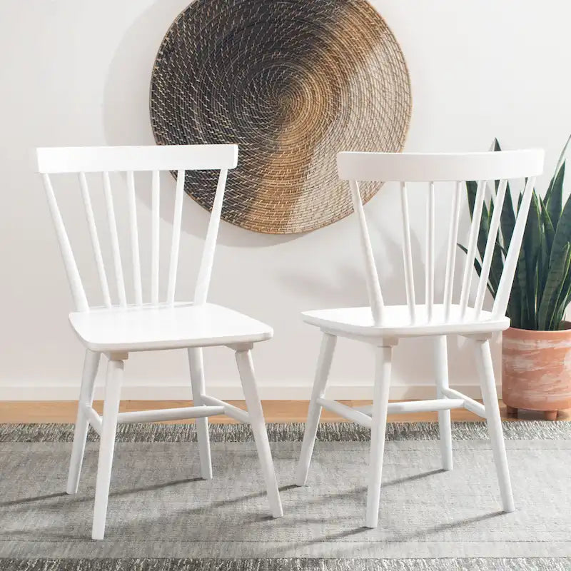 Chaises de salle à manger à dossier fuseau de style rustique (lot de 2) — 50,8 cm L x 50,8 cm P x 83,8 cm H