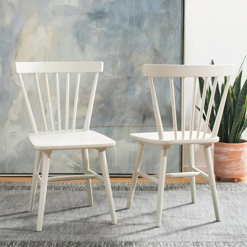 Chaises de salle à manger à dossier fuseau de style rustique (lot de 2) — 50,8 cm L x 50,8 cm P x 83,8 cm H