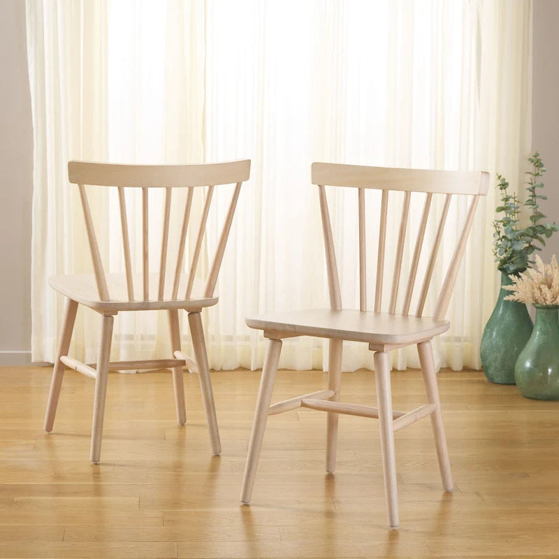 Chaises de salle à manger à dossier fuseau de style rustique (lot de 2) — 50,8 cm L x 50,8 cm P x 83,8 cm H