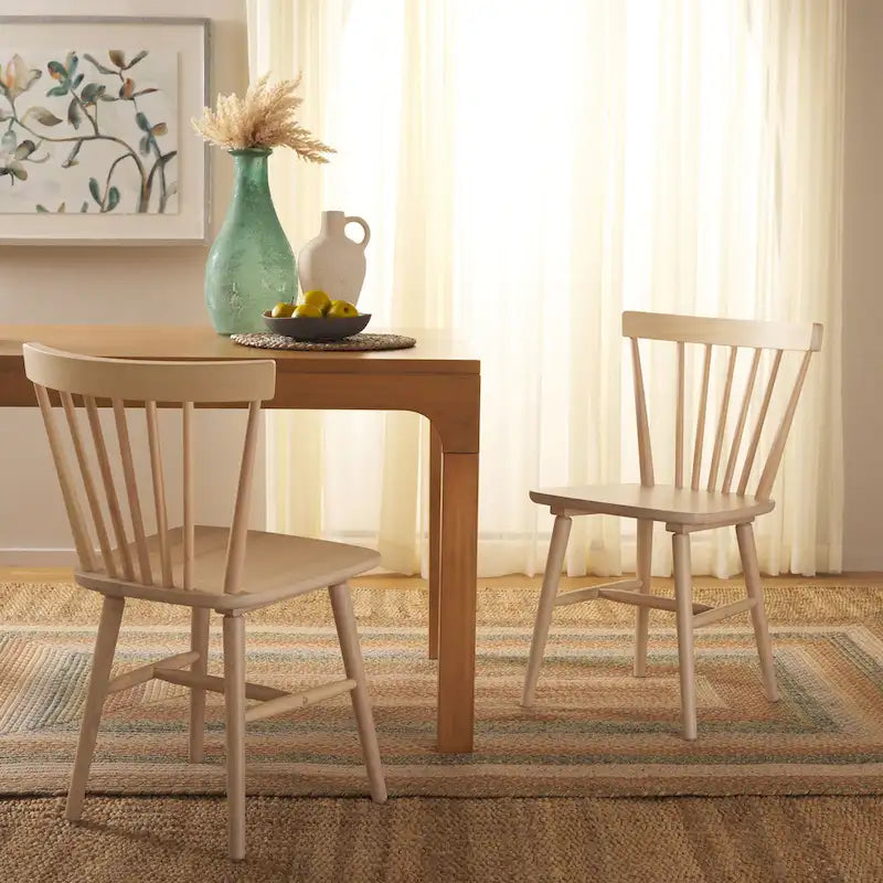 Chaises de salle à manger à dossier fuseau de style rustique (lot de 2) — 50,8 cm L x 50,8 cm P x 83,8 cm H