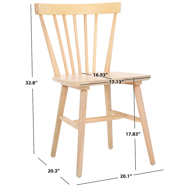 Chaises de salle à manger à dossier fuseau de style rustique (lot de 2) — 50,8 cm L x 50,8 cm P x 83,8 cm H