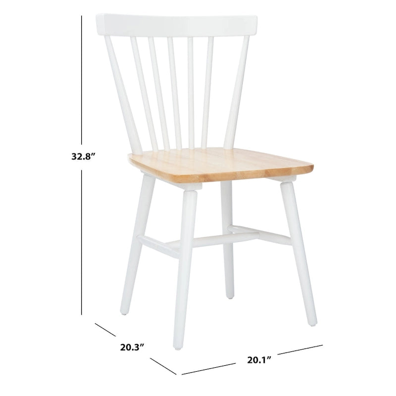Chaises de salle à manger à dossier fuseau de style rustique (lot de 2) — 50,8 cm L x 50,8 cm P x 83,8 cm H