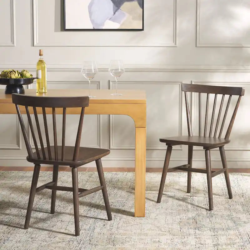 Chaises de salle à manger à dossier fuseau de style rustique (lot de 2) — 50,8 cm L x 50,8 cm P x 83,8 cm H