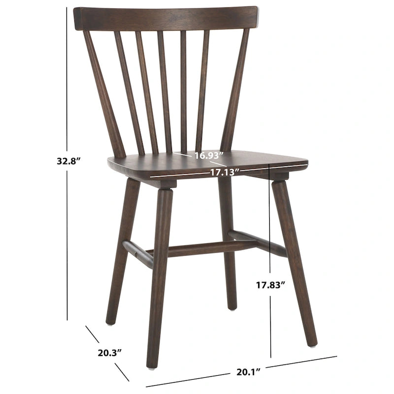 Chaises de salle à manger à dossier fuseau de style rustique (lot de 2) — 50,8 cm L x 50,8 cm P x 83,8 cm H