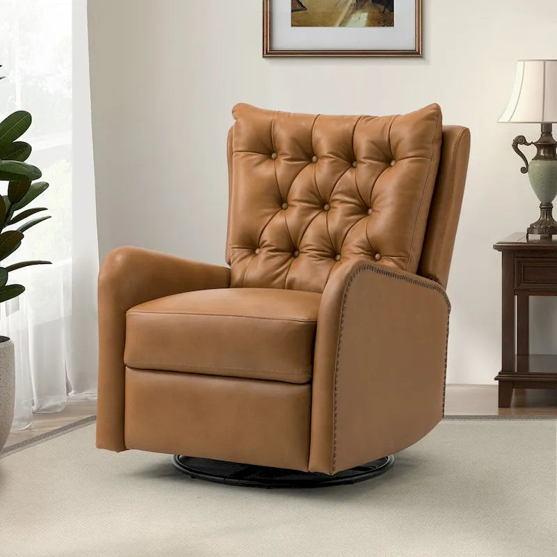 Fauteuil de salon en cuir véritable, style milieu du siècle (piètement métallique)