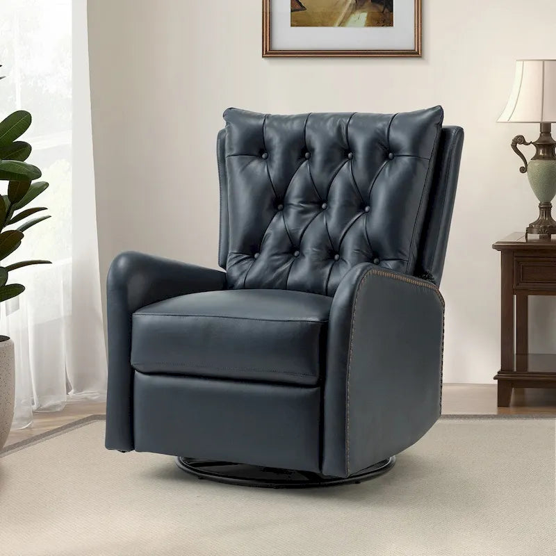 Fauteuil de salon en cuir véritable, style milieu du siècle (piètement métallique)