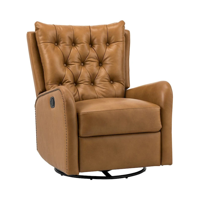 Fauteuil de salon en cuir véritable, style milieu du siècle (piètement métallique)