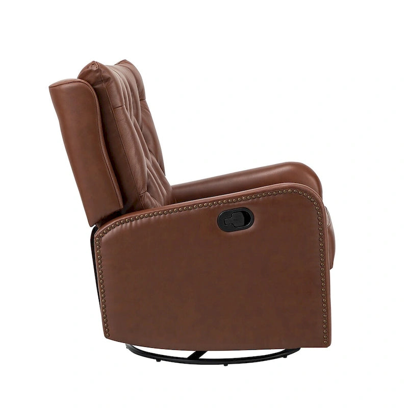 Fauteuil de salon en cuir véritable, style milieu du siècle (piètement métallique)