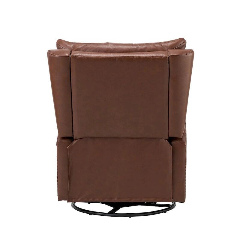 Fauteuil de salon en cuir véritable, style milieu du siècle (piètement métallique)