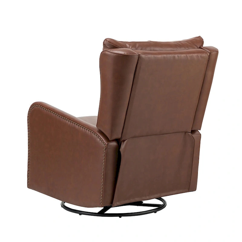 Fauteuil de salon en cuir véritable, style milieu du siècle (piètement métallique)