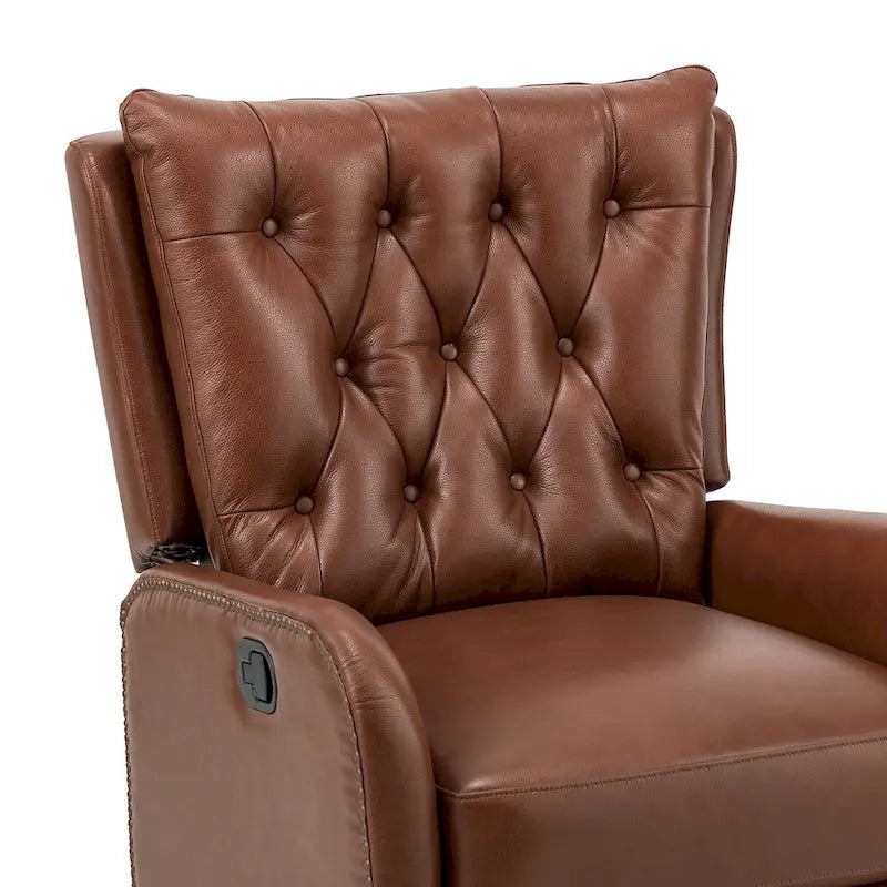 Fauteuil de salon en cuir véritable, style milieu du siècle (piètement métallique)