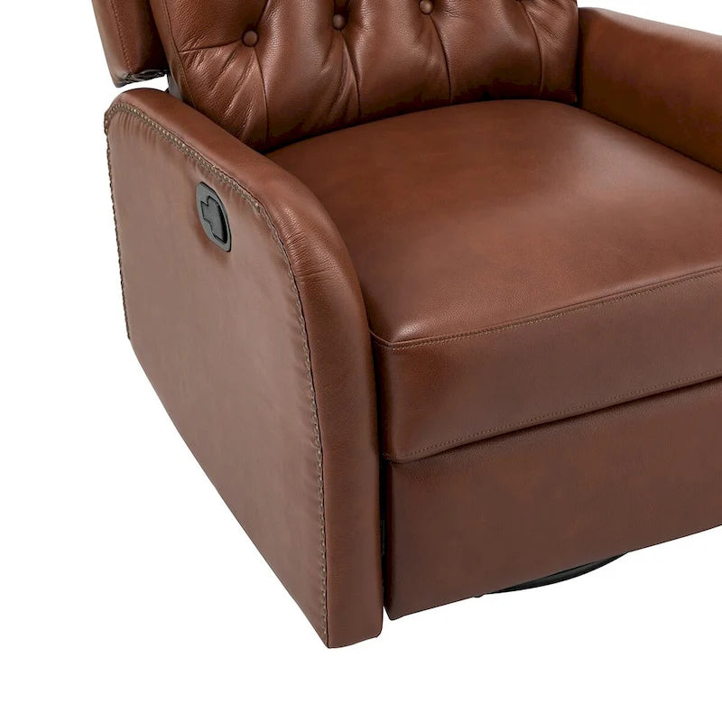 Fauteuil de salon en cuir véritable, style milieu du siècle (piètement métallique)