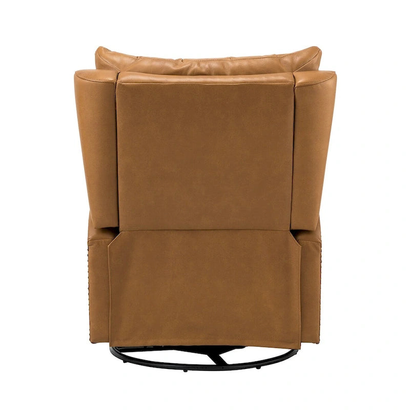 Fauteuil de salon en cuir véritable, style milieu du siècle (piètement métallique)