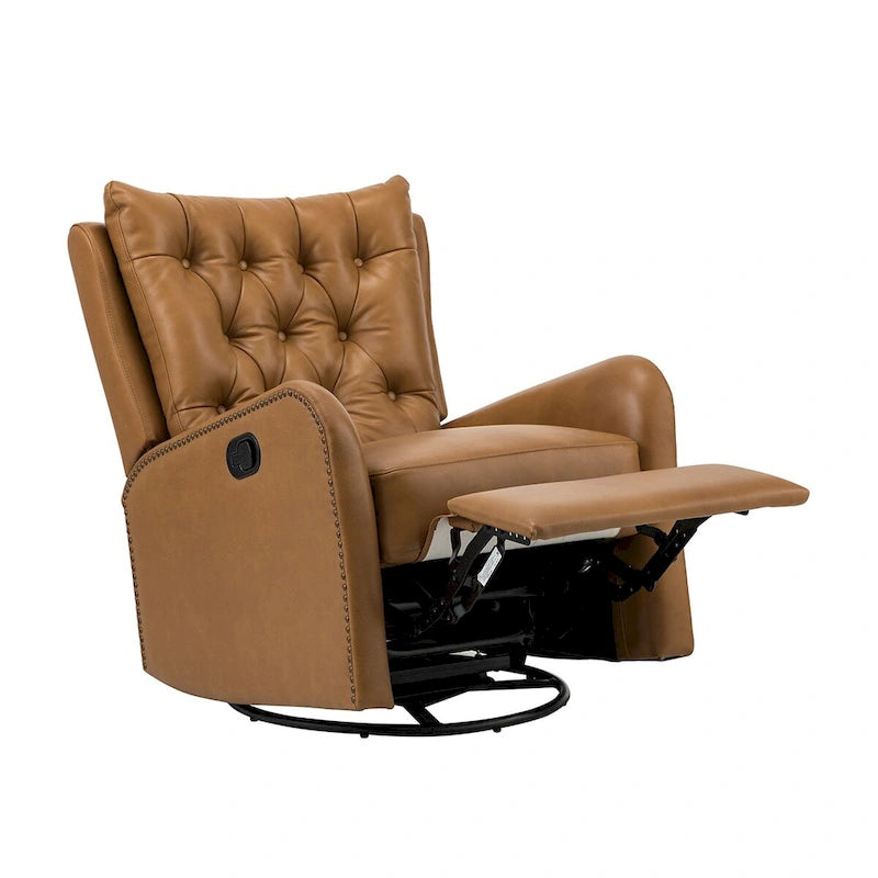 Fauteuil de salon en cuir véritable, style milieu du siècle (piètement métallique)